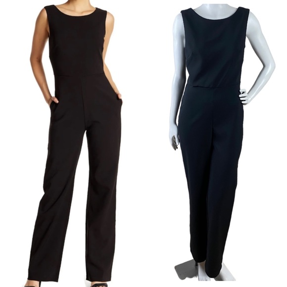 LOTUS THREADS Black Cutout Sleeveless Back Zipper Closure Jumpsuit  Romper Sz 6 - Picture 3 of 16